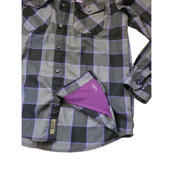 Dixxon Flannel Company The Gift Button Down Mens Medium Skater Grunge Plaid Gray - Picture 8 of 9